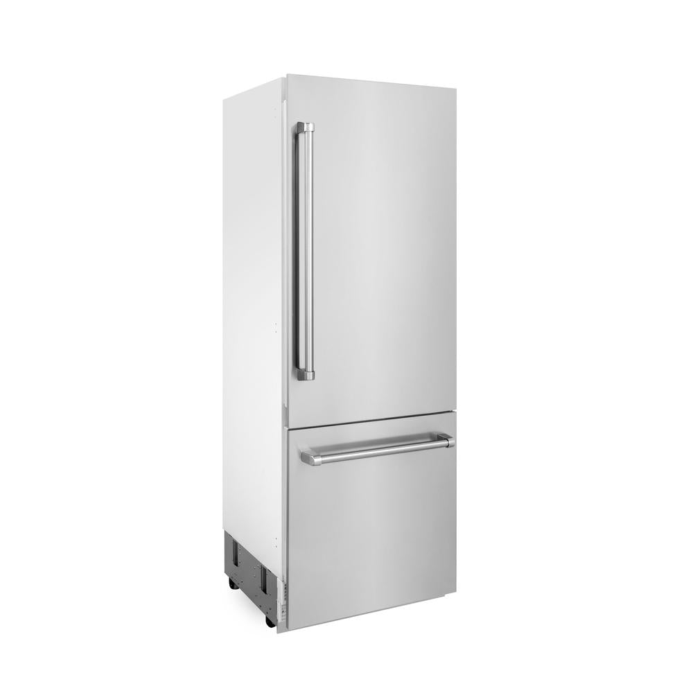 ZLINE Autograph Edition 30 in. 16.1 cu. ft. Built-In Bottom Freezer Refrigerator With Water Dispenser And Ice Maker - View 4 | Fridge.com