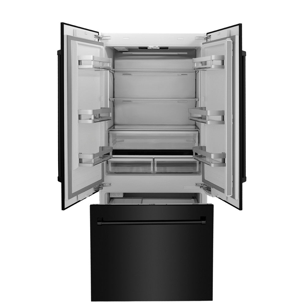 ZLINE 36 Inch Built In Counter Depth French Door Refrigerator RBIVBS36 - View 5 | Fridge.com