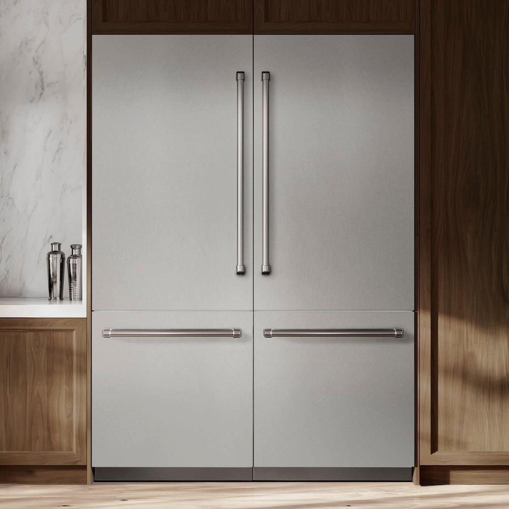 ZLINE 60 in. 32.2 cu. ft. French Door Built-In Bottom Freezer Refrigerator With Water Dispensers And Ice Makers In Satin Stainless Steel (Rbiv-Sn-60) - View 3 | Fridge.com