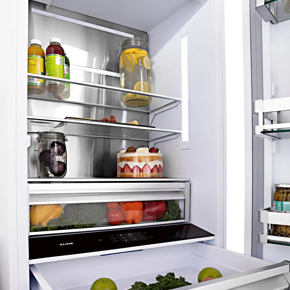 ZLINE 30 Inch autograph 30" Built In Counter Depth Bottom Freezer Refrigerator RBIVZ30430MB | Fridge.com