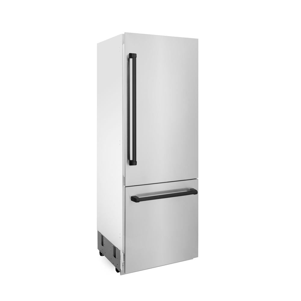 ZLINE 30 Inch autograph 30" Built In Counter Depth Bottom Freezer Refrigerator RBIVZ30430MB | Fridge.com