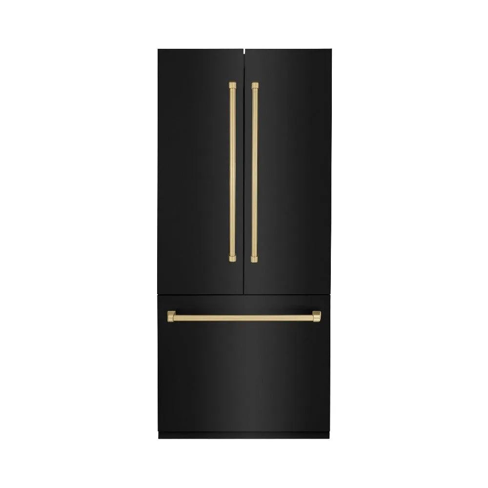 ZLINE 36 Inch Autograph 36" Built In Counter Depth French Door Refrigerator RBIVZBS36CB - View 2 | Fridge.com