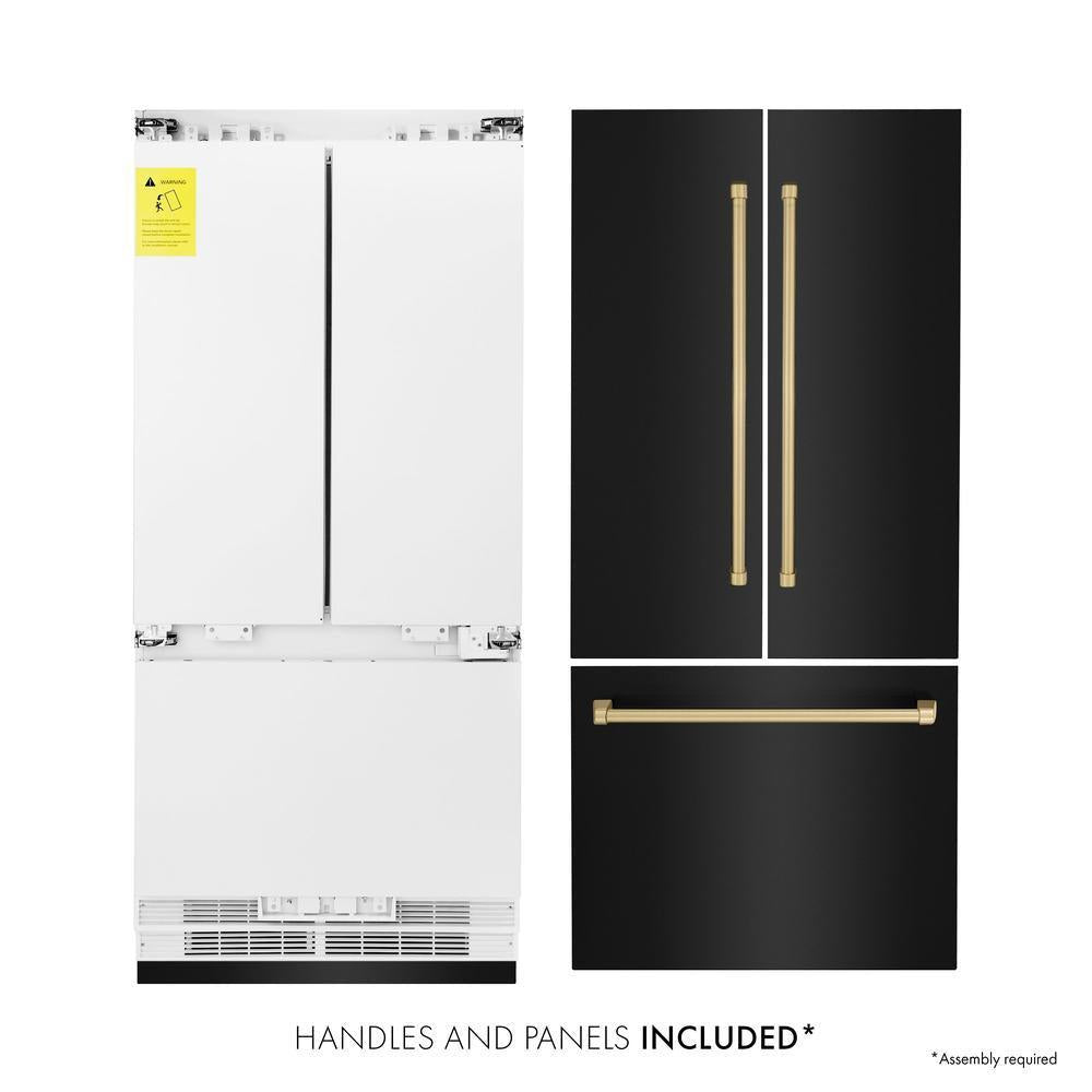 ZLINE 36 Inch Autograph 36" Built In Counter Depth French Door Refrigerator RBIVZBS36CB - View 4 | Fridge.com