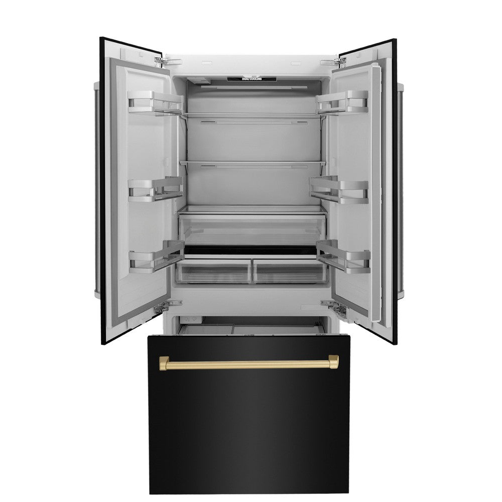 ZLINE 36 Inch Autograph 36" Built In Counter Depth French Door Refrigerator RBIVZBS36CB - View 6 | Fridge.com