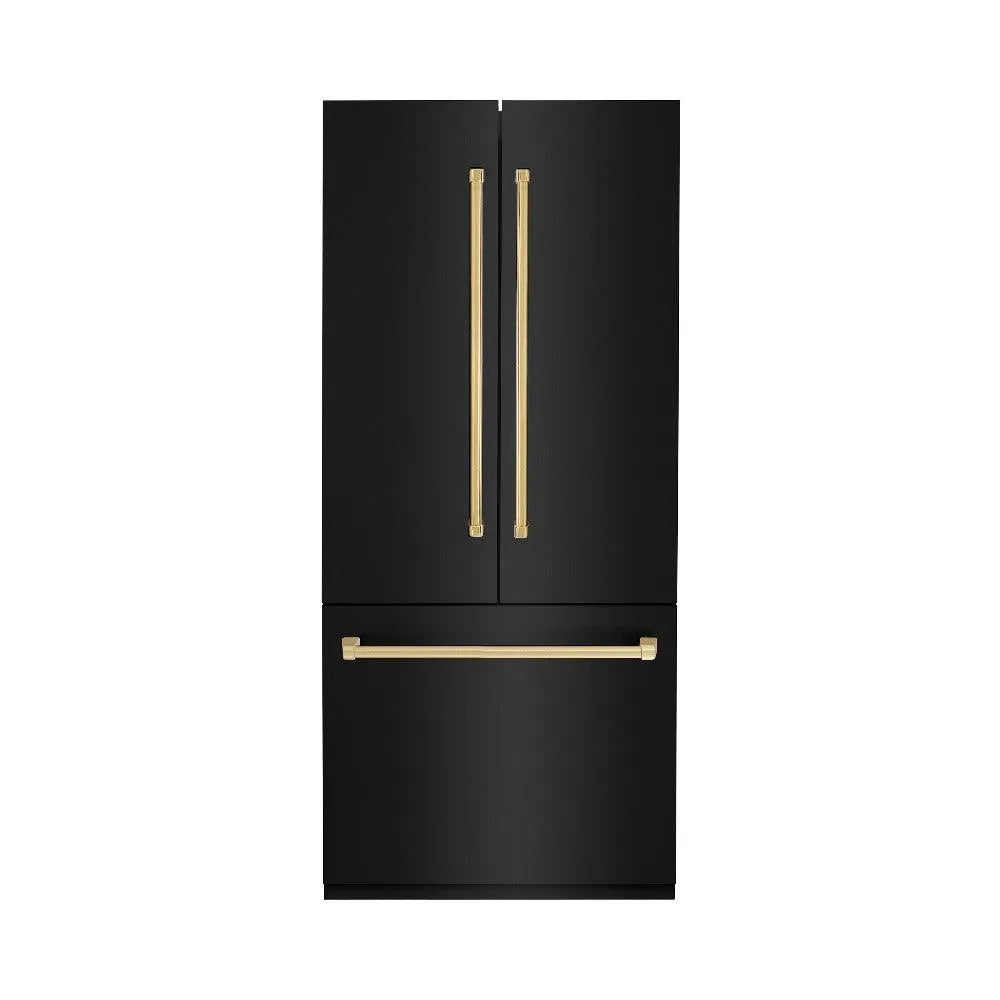 ZLINE 36 Inch Autograph 36" Built In Counter Depth French Door Refrigerator RBIVZBS36G - View 2 | Fridge.com