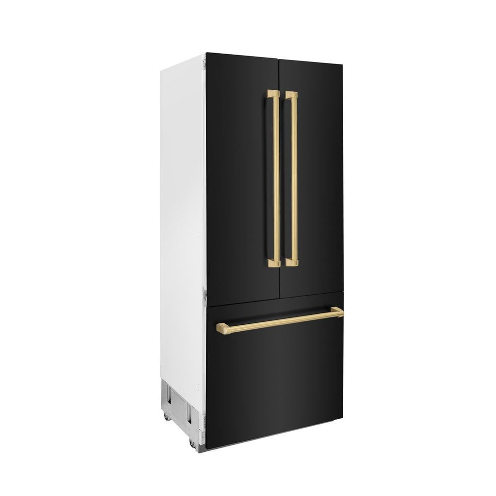 ZLINE 36 Inch Autograph 36" Built In Counter Depth French Door Refrigerator RBIVZBS36G - View 3 | Fridge.com
