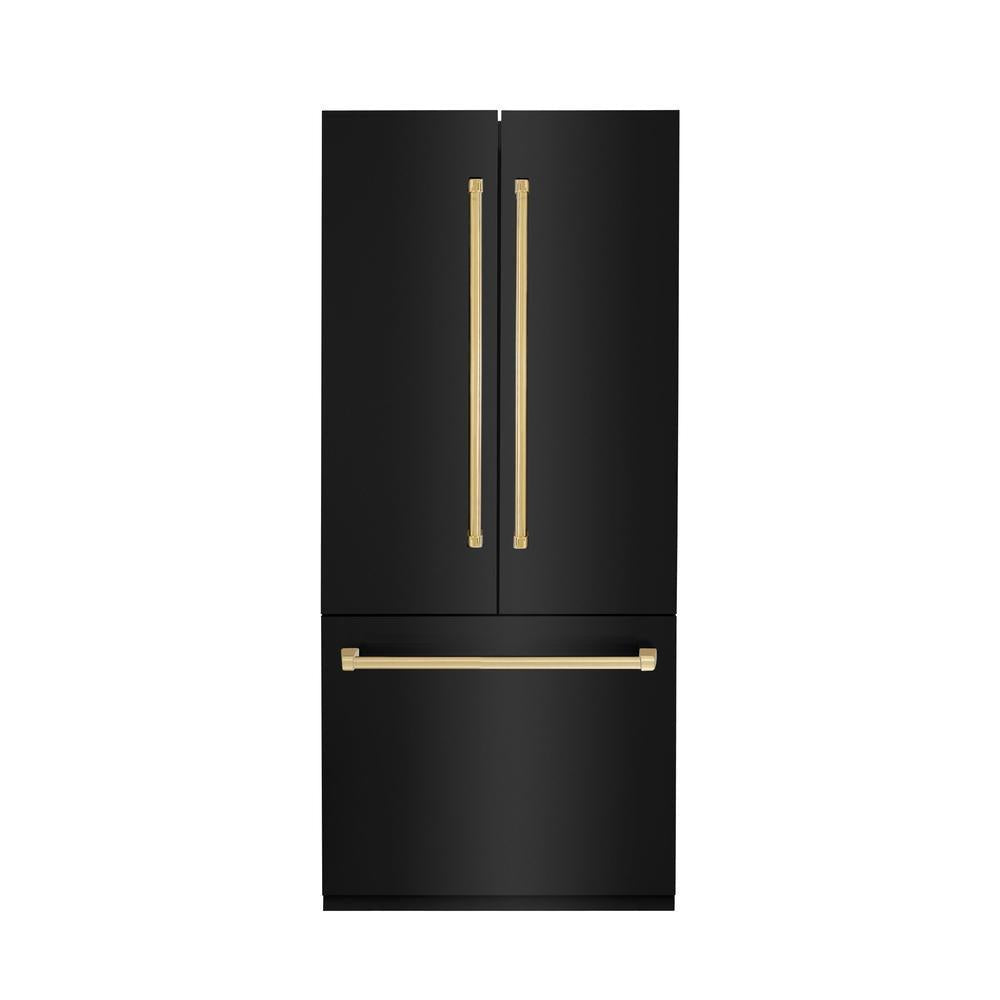 ZLINE 36 Inch Autograph 36" Built In Counter Depth French Door Refrigerator RBIVZBS36G - View 4 | Fridge.com