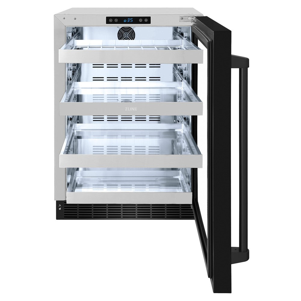 ZLINE Autograph Edition 24 in. Touchstone 151 Can Beverage Fridge With Glass Door - View 4 | Fridge.com