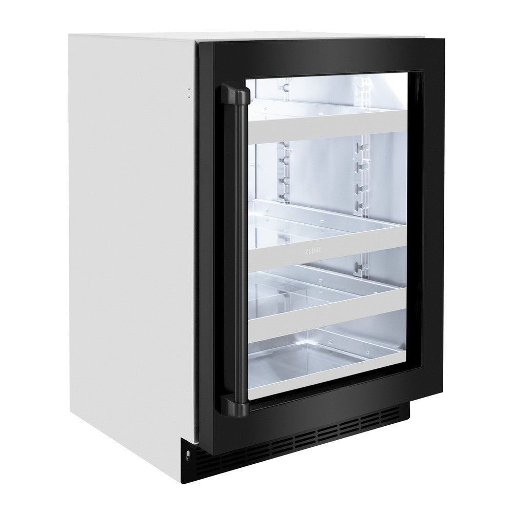 ZLINE Autograph Edition 24 in. Touchstone 151 Can Beverage Fridge With Glass Door - View 5 | Fridge.com