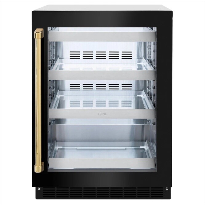 ZLINE Autograph Edition 24 in. Touchstone 151 Can Beverage Fridge with Glass Door and Handle — FIN-0019978 | Fridge.com