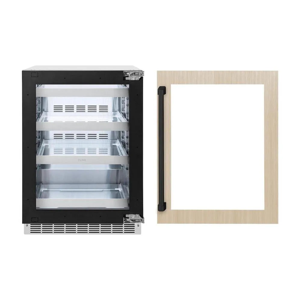 ZLINE Autograph Edition 24 in. Touchstone 151 Can Beverage Fridge With Panel Ready Glass Door - View 2 | Fridge.com