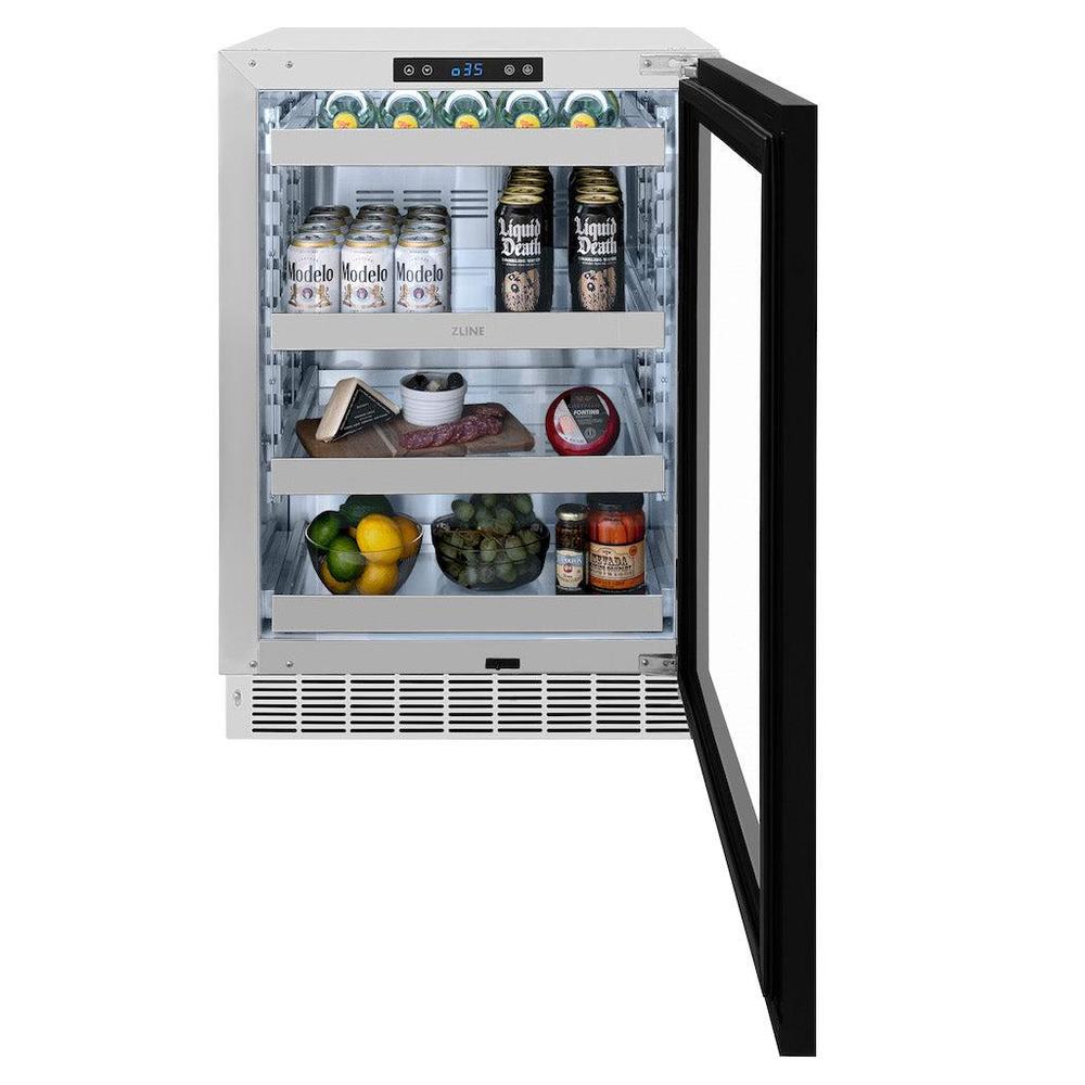 ZLINE Autograph Edition 24 in. Touchstone 151 Can Beverage Fridge With Panel Ready Glass Door - View 6 | Fridge.com