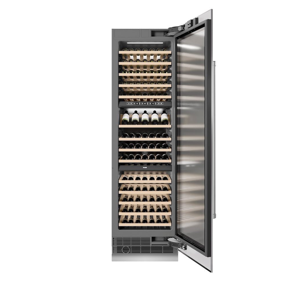 ZLINE Autograph 24 in. 12.4 cu. ft. Triple Zone 100 Bottle Column Wine Cooler And Accents - View 5 | Fridge.com