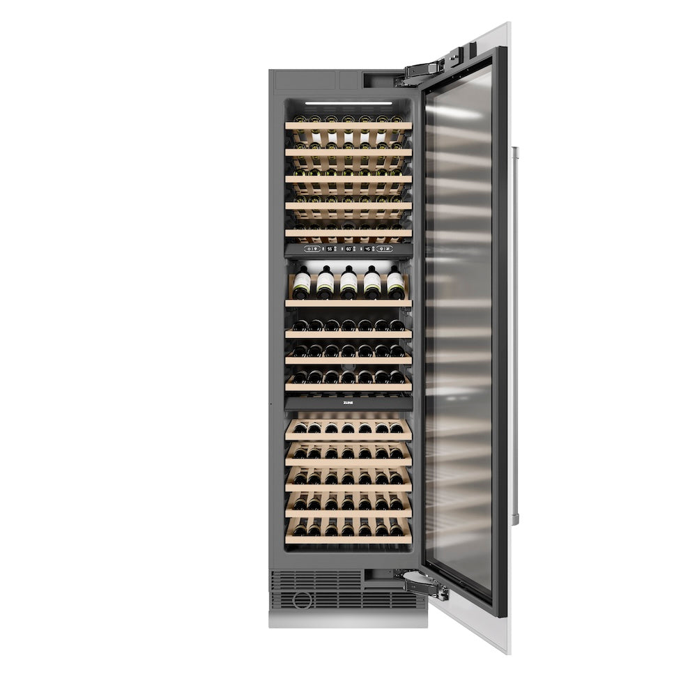 ZLINE Autograph 24 in. 12.4 cu. ft. Triple Zone 100 Bottle Column Wine Cooler And Accents - View 3 | Fridge.com