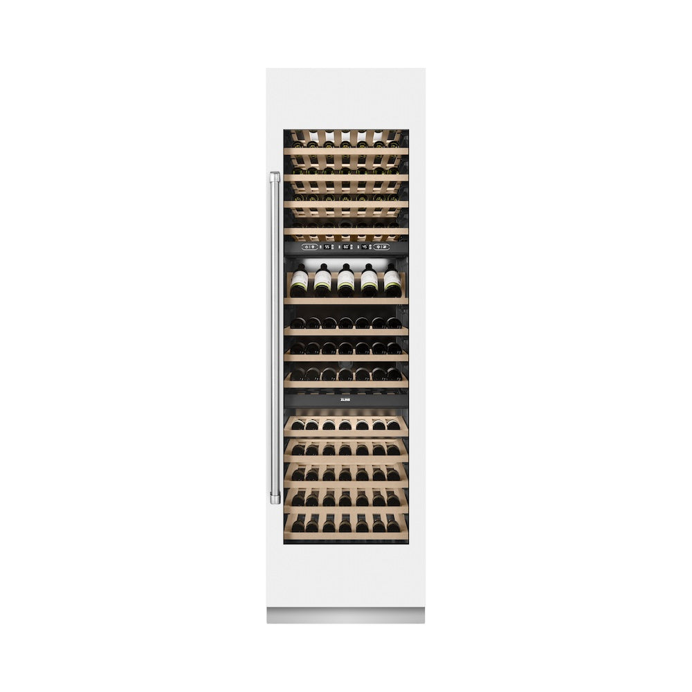 ZLINE Autograph 24 in. 12.4 cu. ft. Triple Zone 100 Bottle Column Wine Cooler And Accents - View 4 | Fridge.com