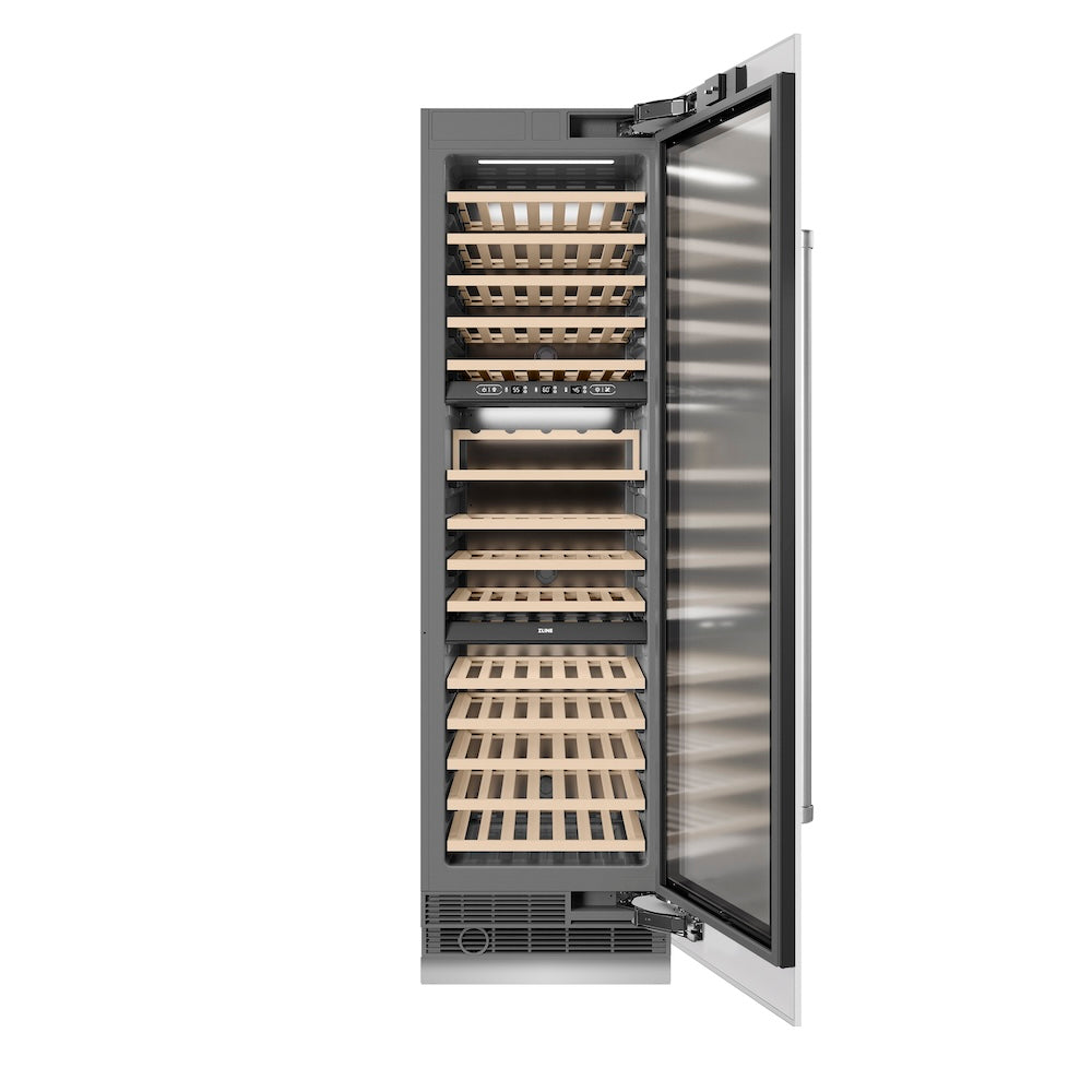 ZLINE Autograph 24 in. 12.4 cu. ft. Triple Zone 100 Bottle Column Wine Cooler And Accents - View 5 | Fridge.com