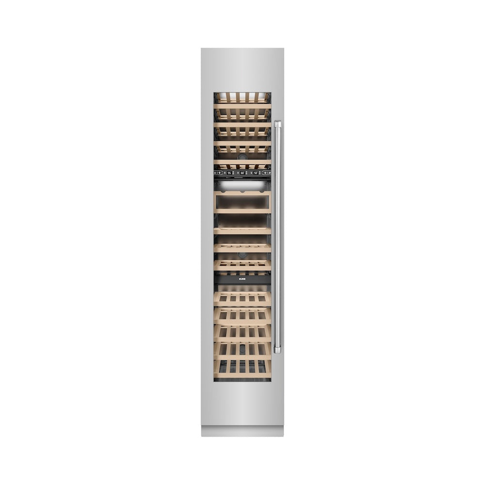 ZLINE 18 in. 9.0 cu. ft. Triple Zone 68 Bottle Hinge Column Wine Cooler - View 4 | Fridge.com