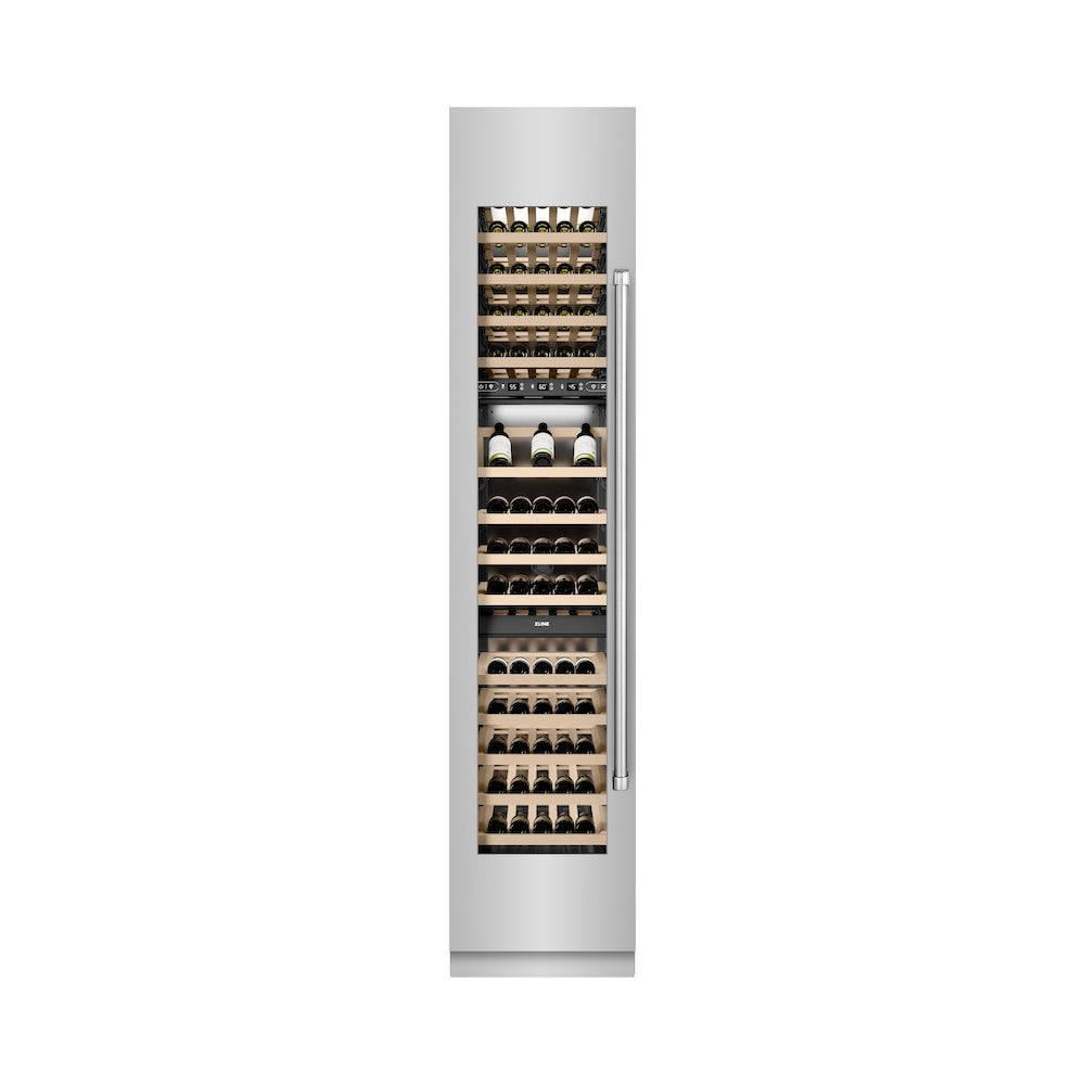 ZLINE 18 in. 9.0 cu. ft. Triple Zone 68 Bottle Hinge Column Wine Cooler - View 6 | Fridge.com