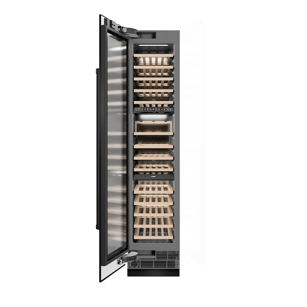 ZLINE 18 in. 9.0 cu. ft. Triple Zone 68 Bottle Hinge Column Wine Cooler - View 3 | Fridge.com