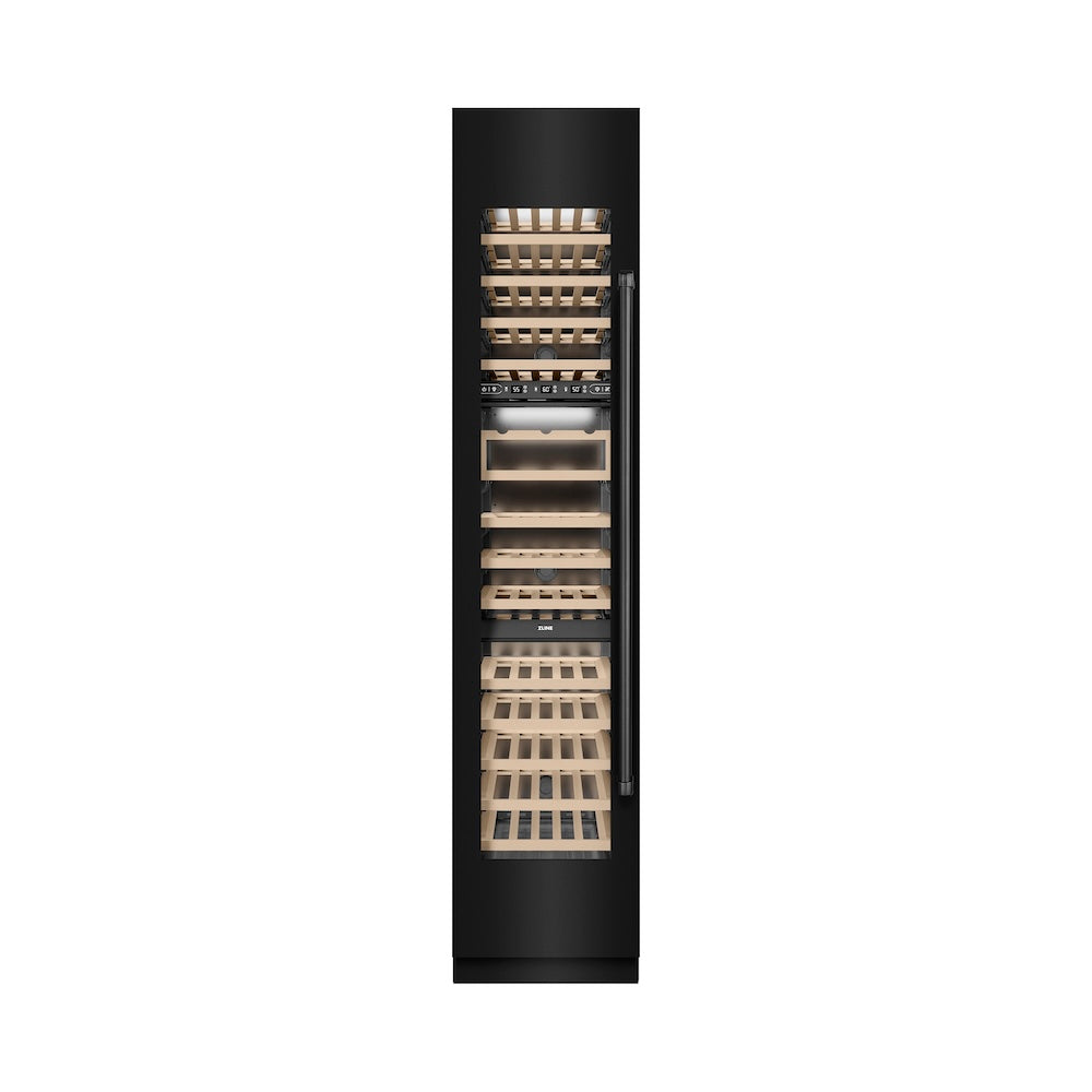 ZLINE 18 in. 9.0 cu. ft. Triple Zone 68 Bottle Hinge Column Wine Cooler - View 4 | Fridge.com