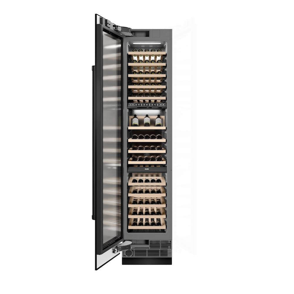ZLINE 18 in. 9.0 cu. ft. Triple Zone 68 Bottle Hinge Column Wine Cooler - View 5 | Fridge.com