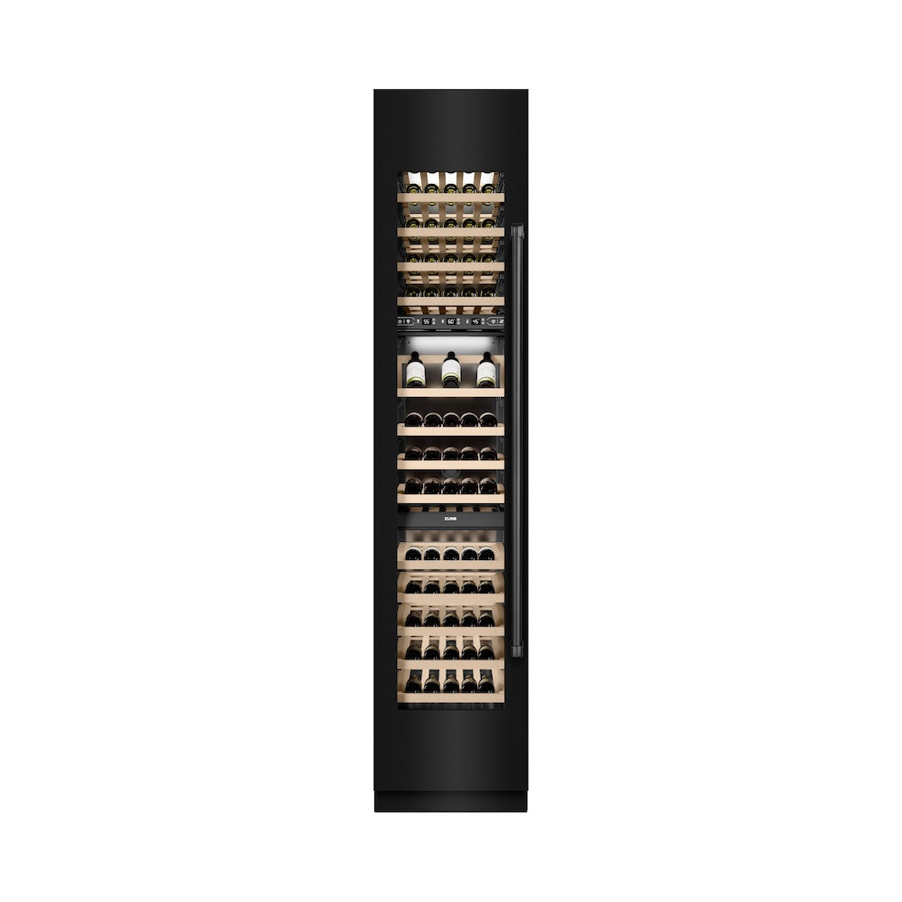 ZLINE 18 in. 9.0 cu. ft. Triple Zone 68 Bottle Hinge Column Wine Cooler - View 6 | Fridge.com