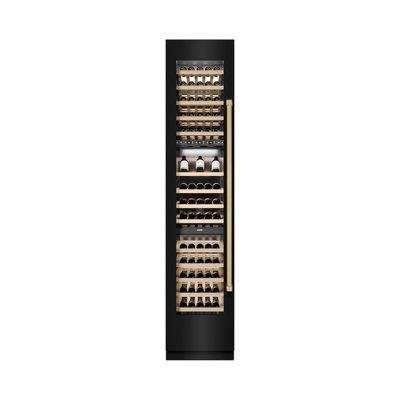 Autograph 18 in. 9.0 cu. ft. Triple Zone 68 Bottle Hinge Column Wine Cooler in Black Stainless Steel — ZLINE, model RCWVLZ-BS-18-CB
