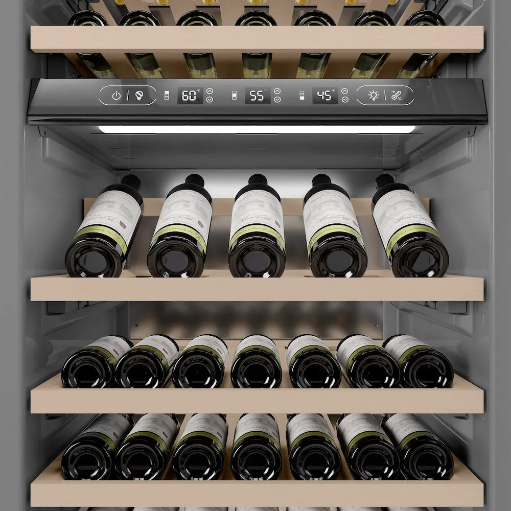 ZLINE Autograph 24 in. 12.4 cu. ft. Triple Zone 100 Bottle Column Wine Cooler And Accents - View 6 | Fridge.com