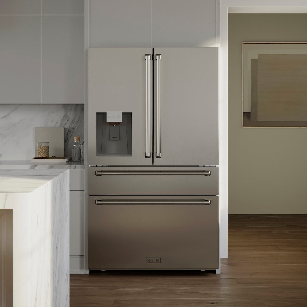 ZLINE 36 Inch 36" Counter Depth French Door Refrigerator RFMW36 - View 3 | Fridge.com
