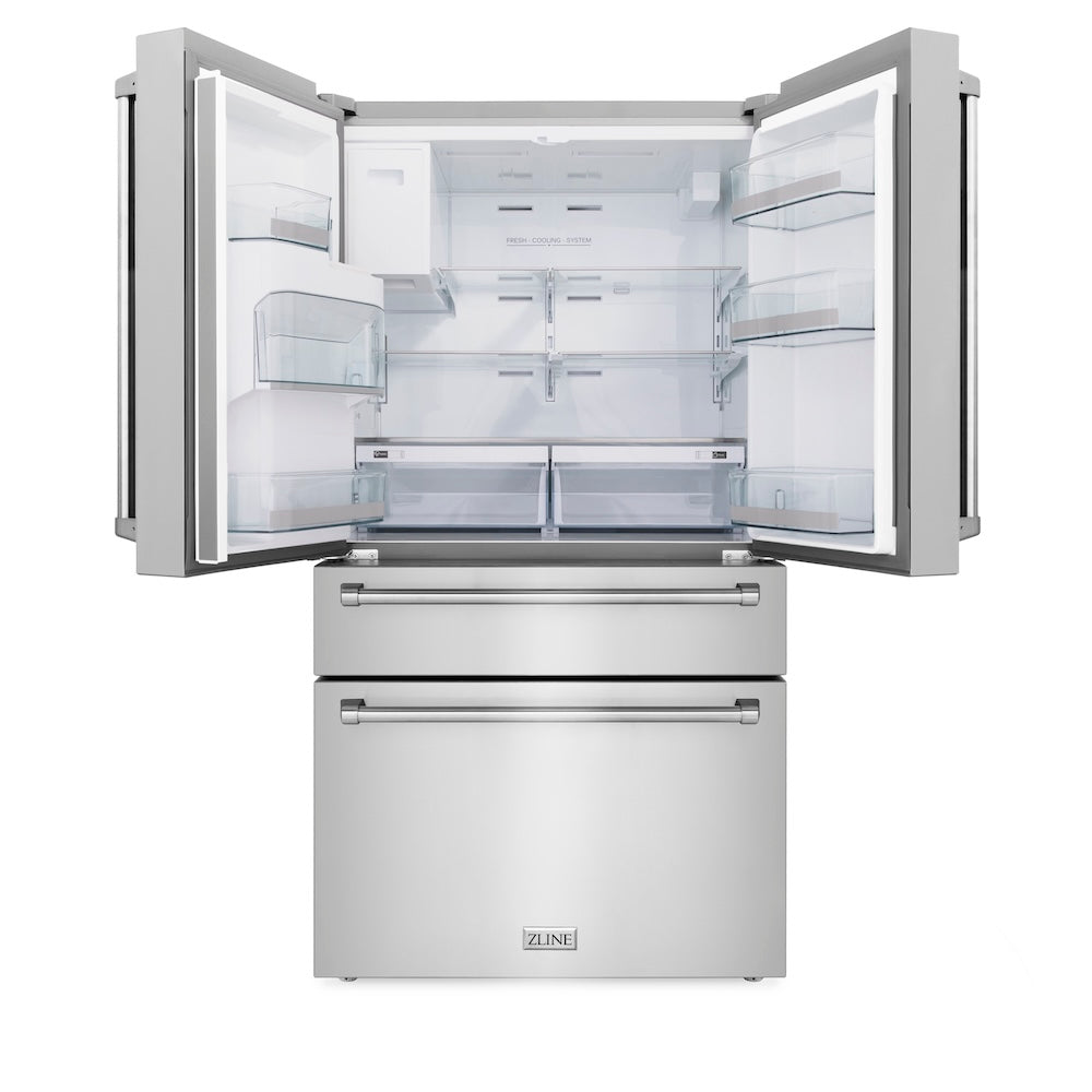 ZLINE 36 Inch 36" Counter Depth French Door Refrigerator RFMW36 - View 4 | Fridge.com