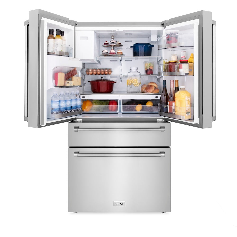 ZLINE 36 Inch 36" Counter Depth French Door Refrigerator RFMW36 - View 6 | Fridge.com