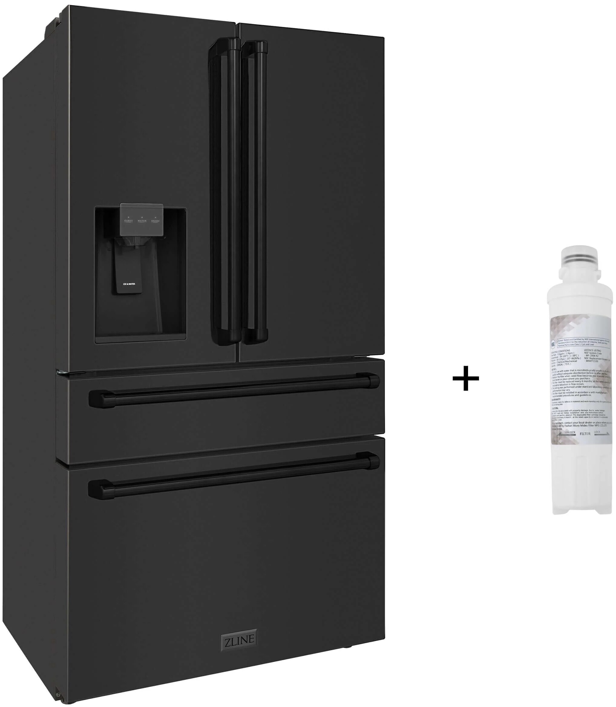 ZLINE 36 Inch 36" Counter Depth French Door Refrigerator RFMWWF36BS | Fridge.com