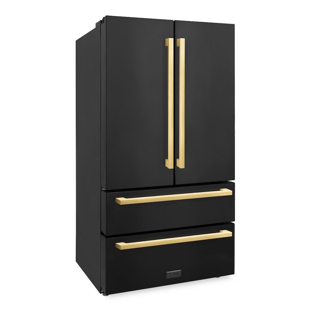 ZLINE 36 Inch Autograph 36" Counter Depth French Door Refrigerator RFMZ36BSFG - View 4 | Fridge.com