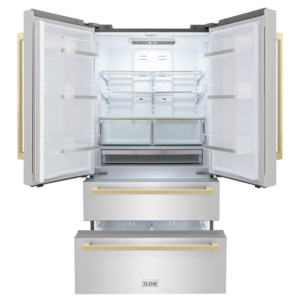 ZLINE 36 Inch Autograph 36" Counter Depth French Door Refrigerator RFMZ36FCB - View 2 | Fridge.com