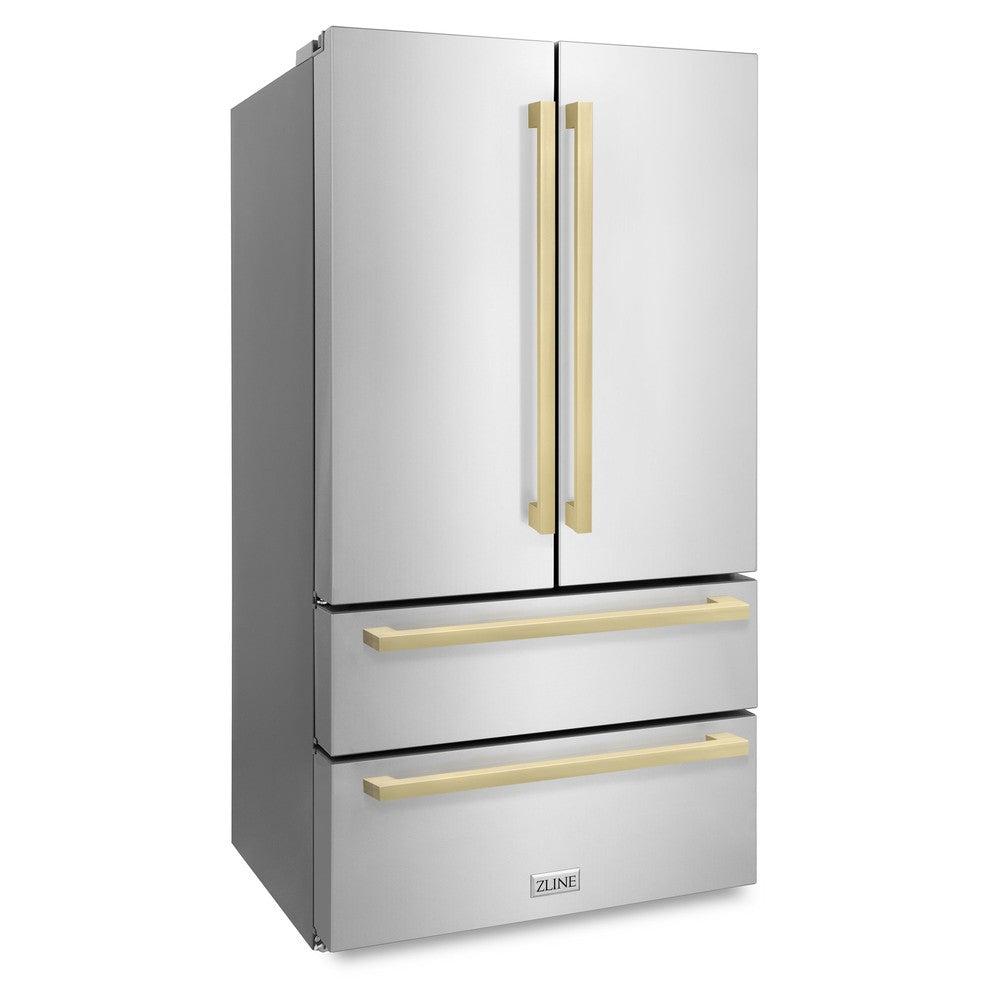 ZLINE 36 Inch Autograph 36" Counter Depth French Door Refrigerator RFMZ36FCB - View 3 | Fridge.com