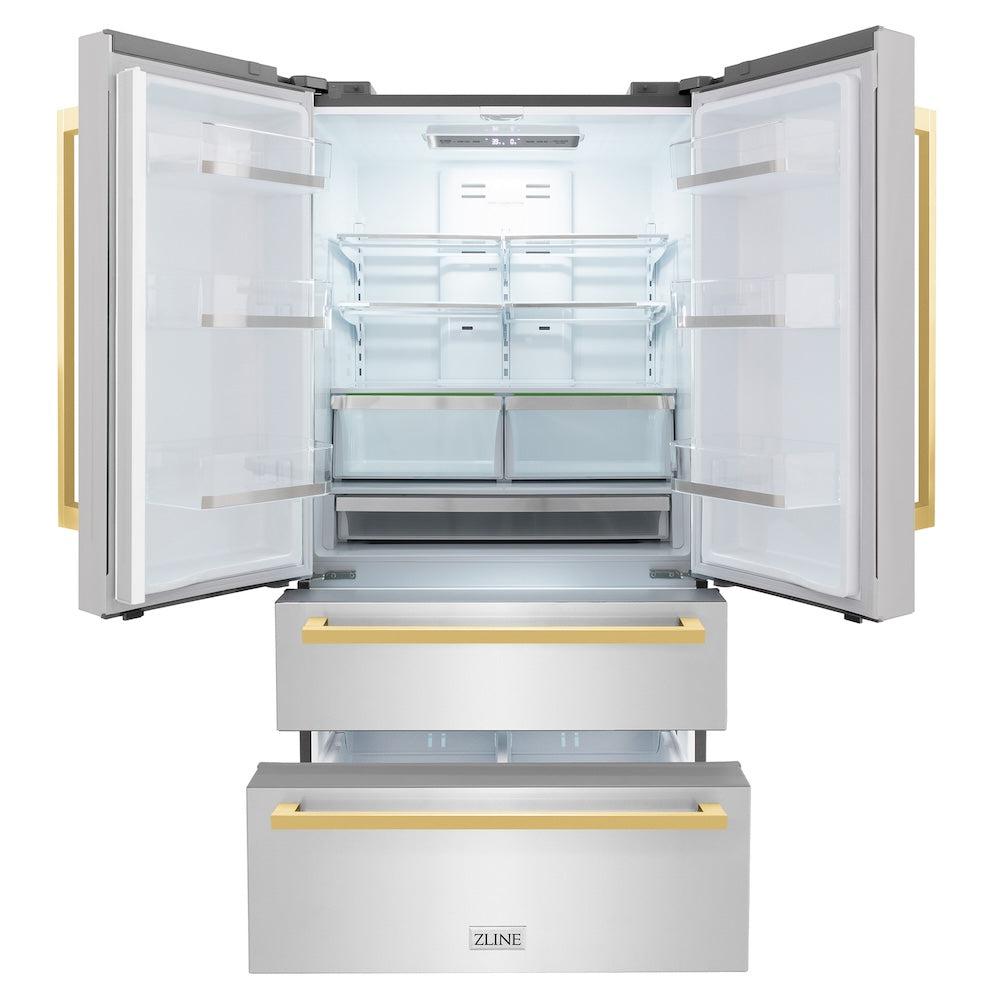 ZLINE 36 Inch Autograph 36" Counter Depth French Door Refrigerator RFMZ36FG - View 2 | Fridge.com