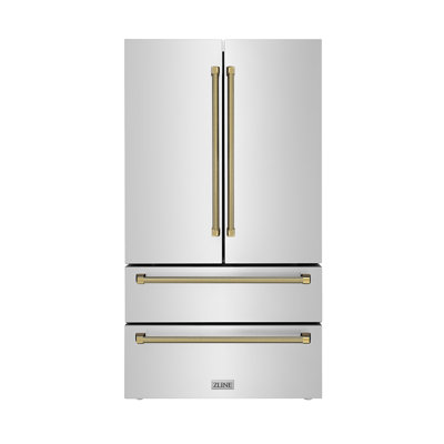 ZLINE 36 Inch autograph 36" Counter Depth French Door Refrigerator RFMZ36KG | Fridge.com