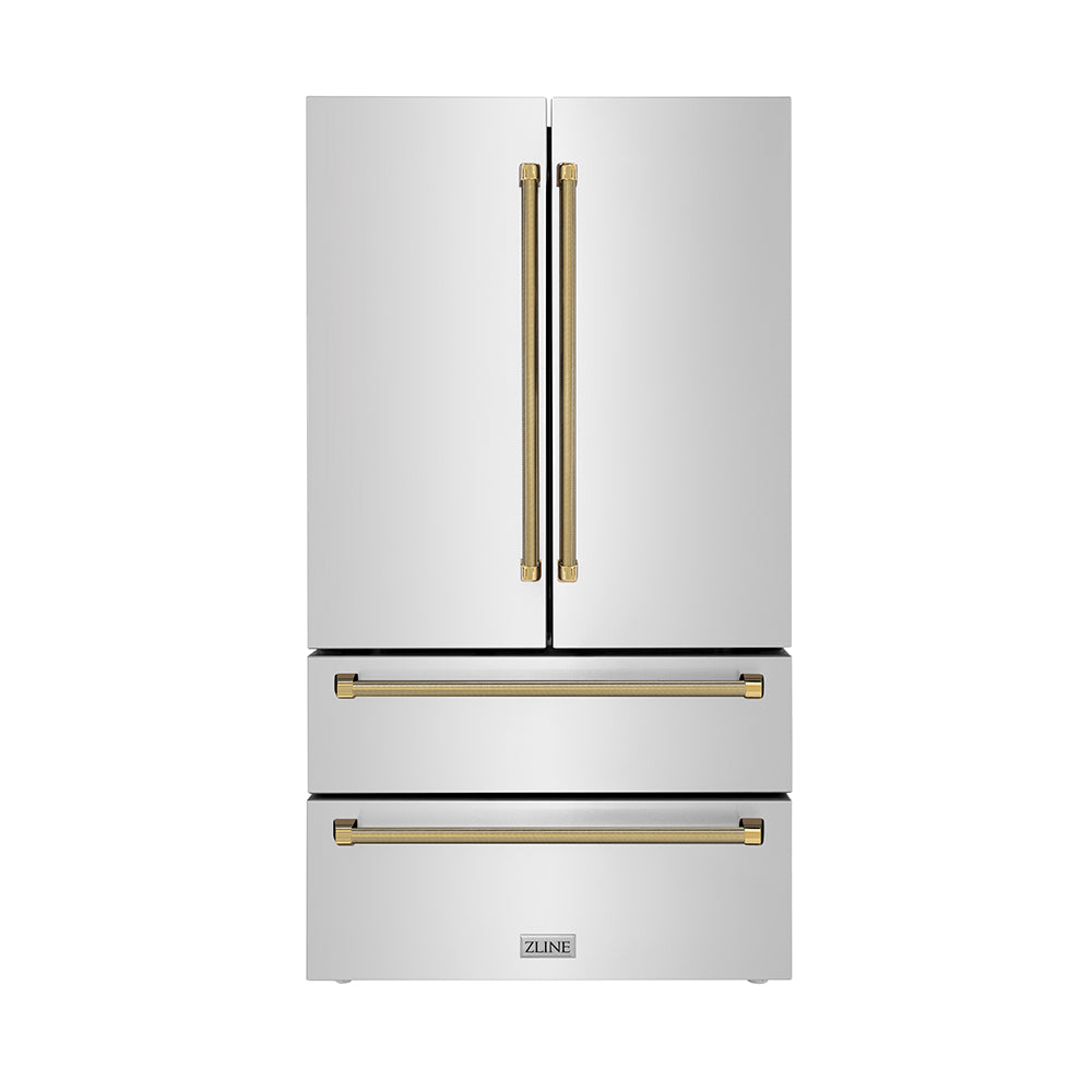 ZLINE 36 Inch Autograph 36" Counter Depth French Door Refrigerator RFMZ36KG - View 2 | Fridge.com