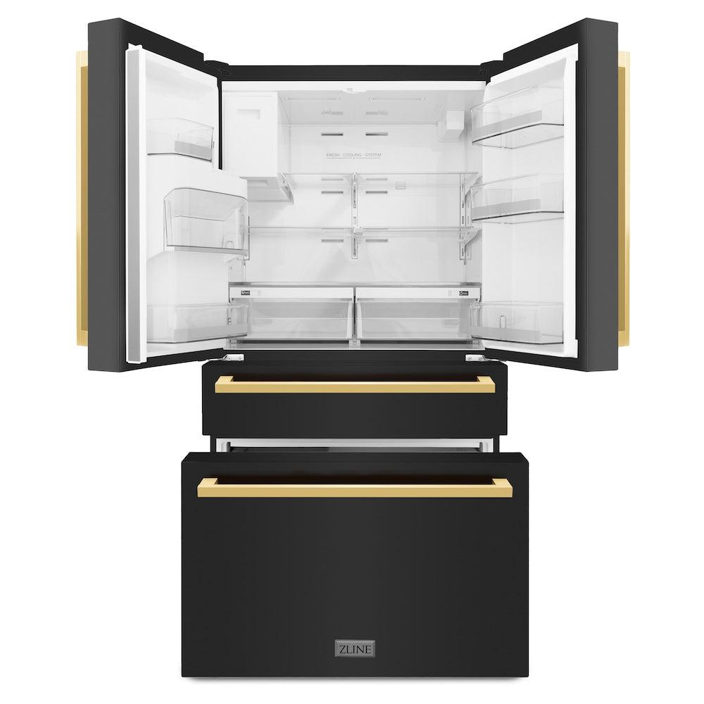 ZLINE 36 Inch Autograph 36" Counter Depth French Door Refrigerator RFMZW36BSFG - View 2 | Fridge.com