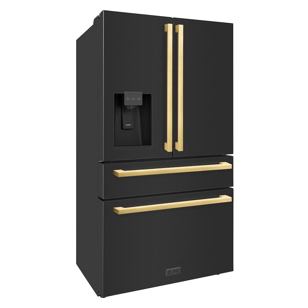 ZLINE 36 Inch Autograph 36" Counter Depth French Door Refrigerator RFMZW36BSFG - View 3 | Fridge.com