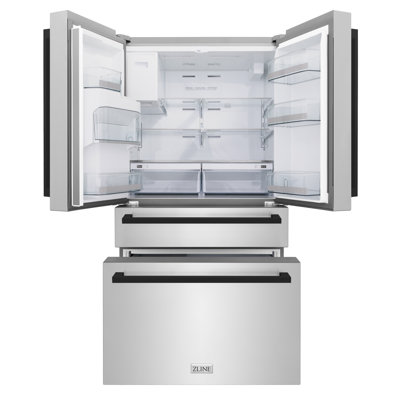 ZLINE Autograph 36 in. 21.6 cu. ft. Counter-Depth Refrigerator with Matte Black Modern Handles | Fridge.com