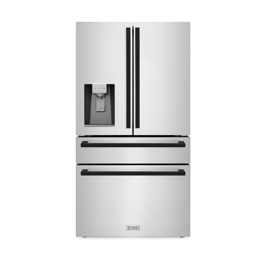 ZLINE Autograph 36 in. 21.6 cu. ft. Counter-Depth Refrigerator With Matte Black Modern Handles - View 2 | Fridge.com