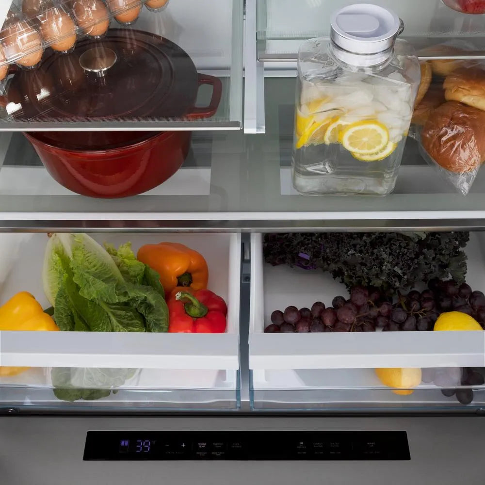 ZLINE Autograph 36 in. 21.6 cu. ft. Counter-Depth Refrigerator With Matte Black Modern Handles - View 5 | Fridge.com