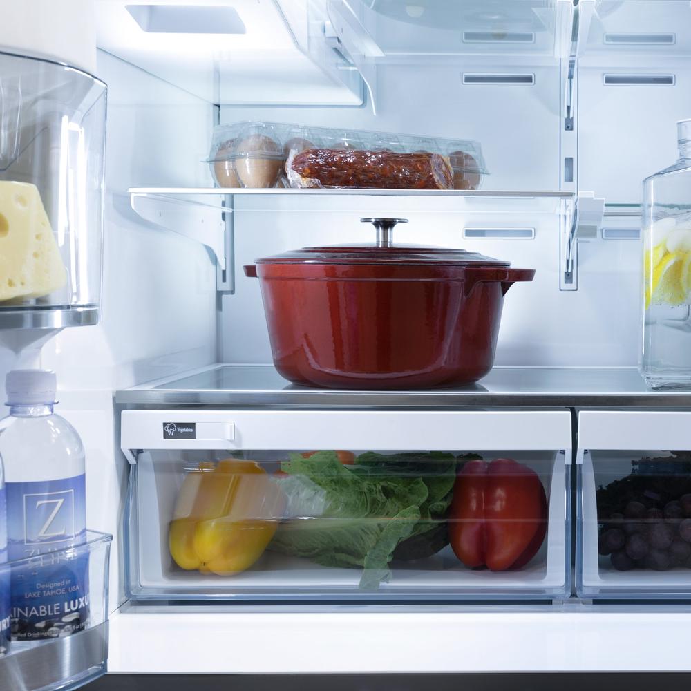 ZLINE Autograph 36 in. 21.6 cu. ft. Counter-Depth Refrigerator With Matte Black Modern Handles - View 6 | Fridge.com