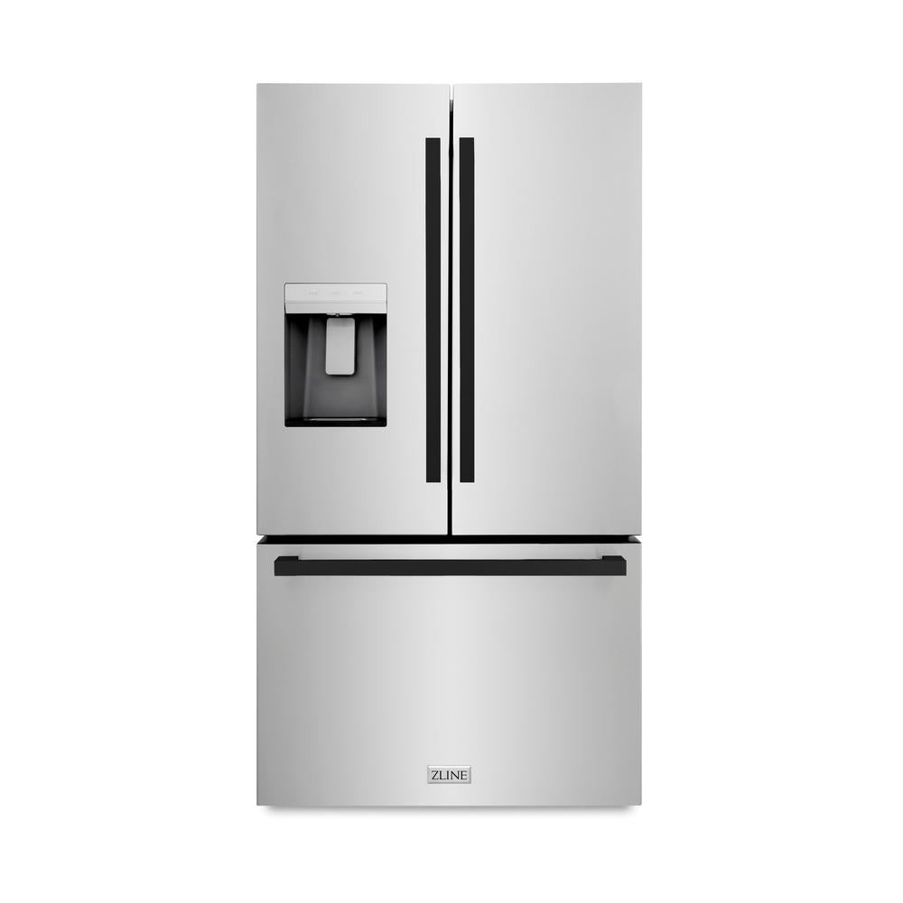ZLINE Autograph 36 in. 28.9 cu. ft. Standard-Depth Refrigerator With Matte Black Modern Handles - View 2 | Fridge.com