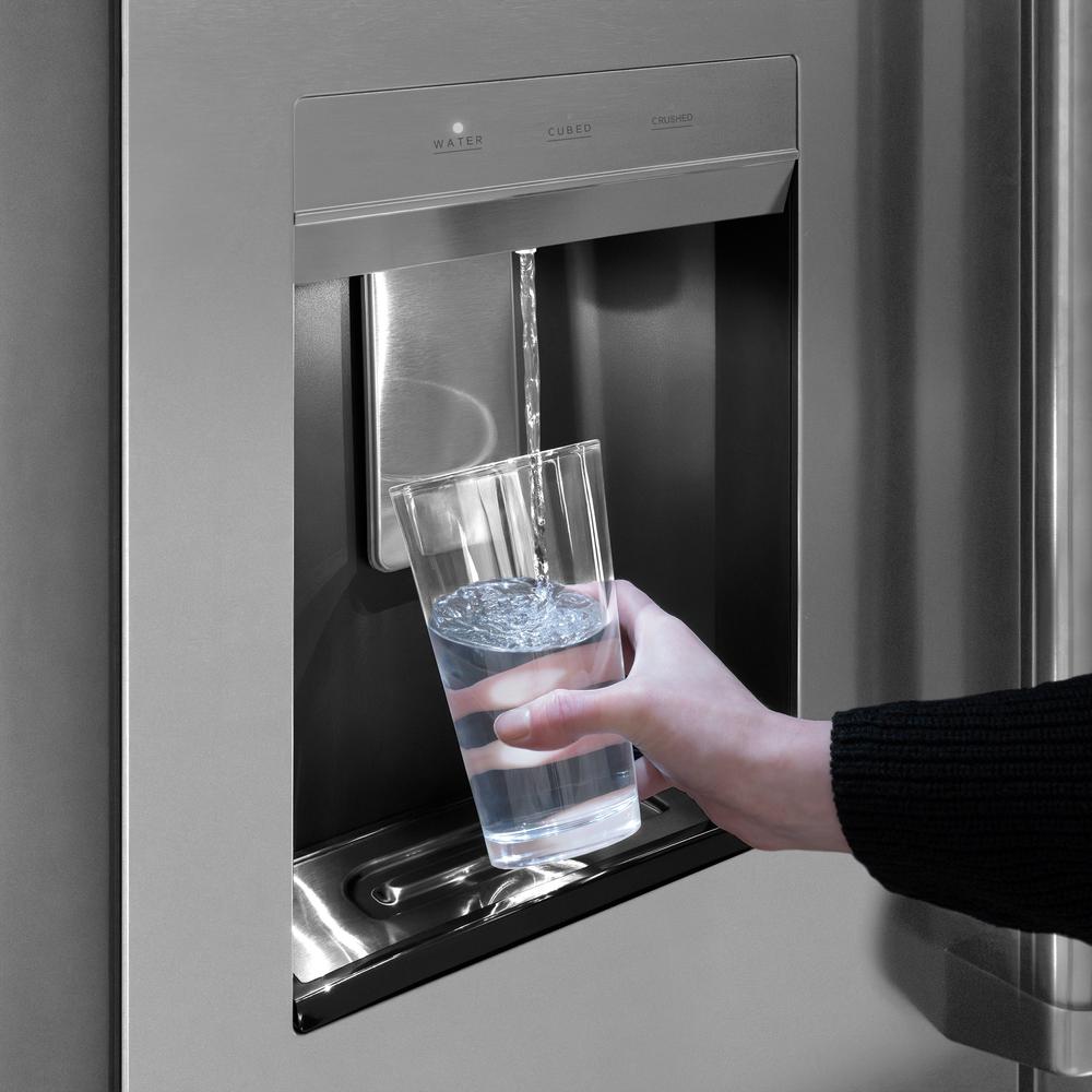 ZLINE Autograph 36 in. 28.9 cu. ft. Standard-Depth Refrigerator With Matte Black Modern Handles - View 3 | Fridge.com