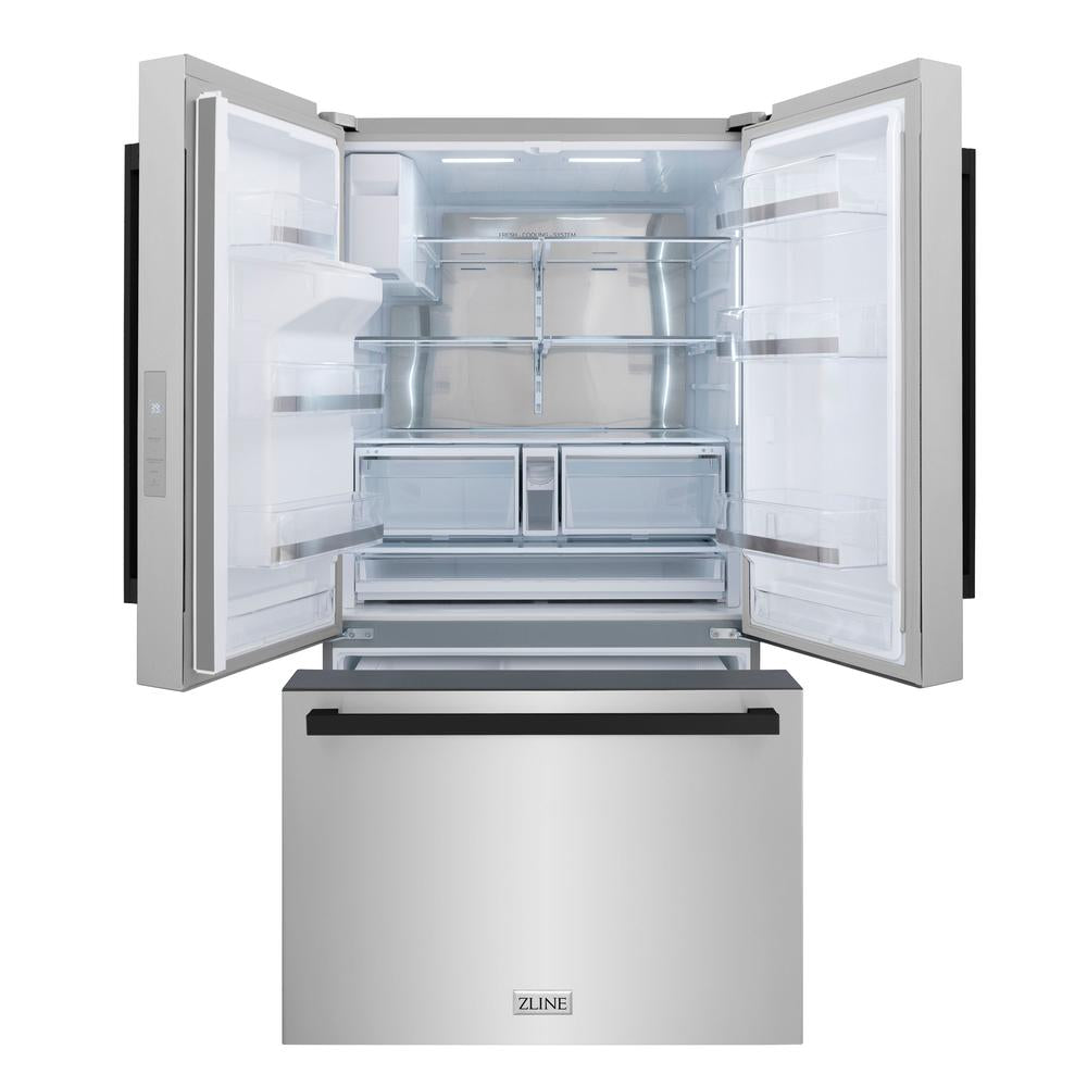 ZLINE Autograph 36 in. 28.9 cu. ft. Standard-Depth Refrigerator With Matte Black Modern Handles - View 5 | Fridge.com