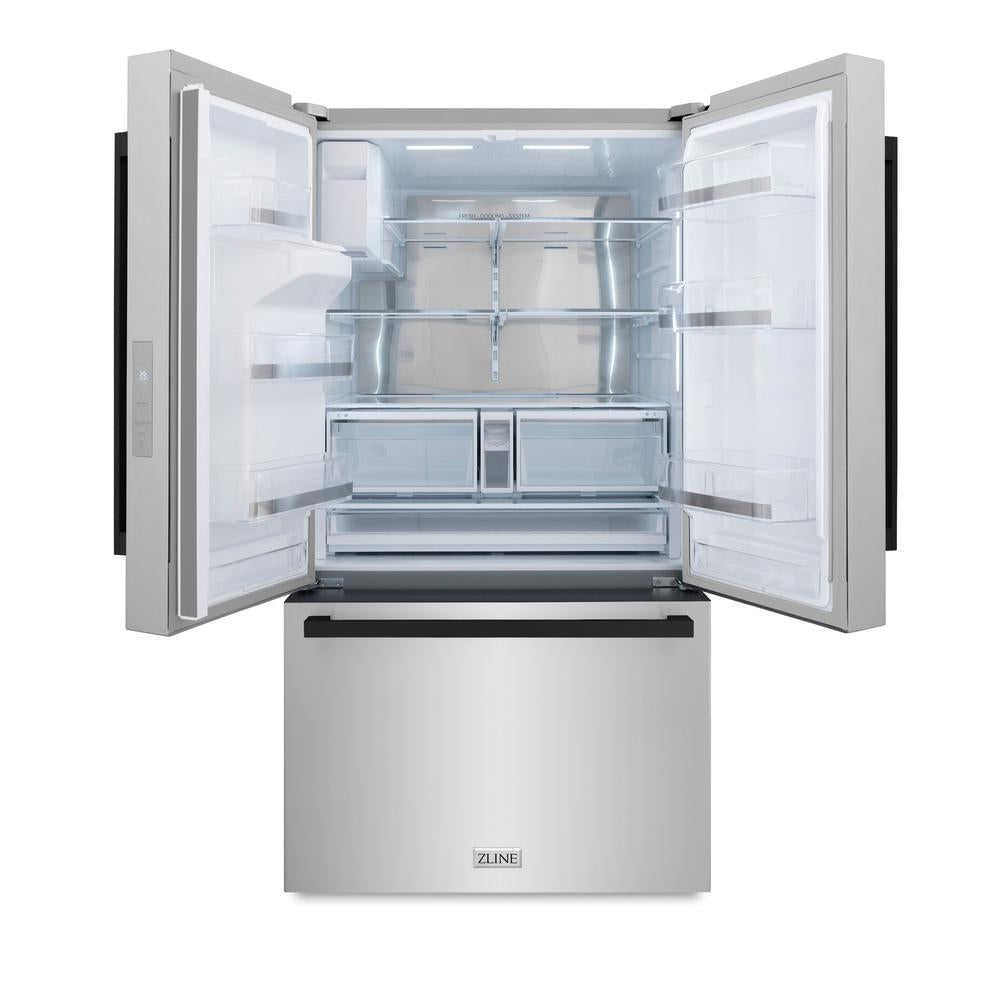 ZLINE Autograph 36 in. 28.9 cu. ft. Standard-Depth Refrigerator With Matte Black Modern Handles - View 6 | Fridge.com