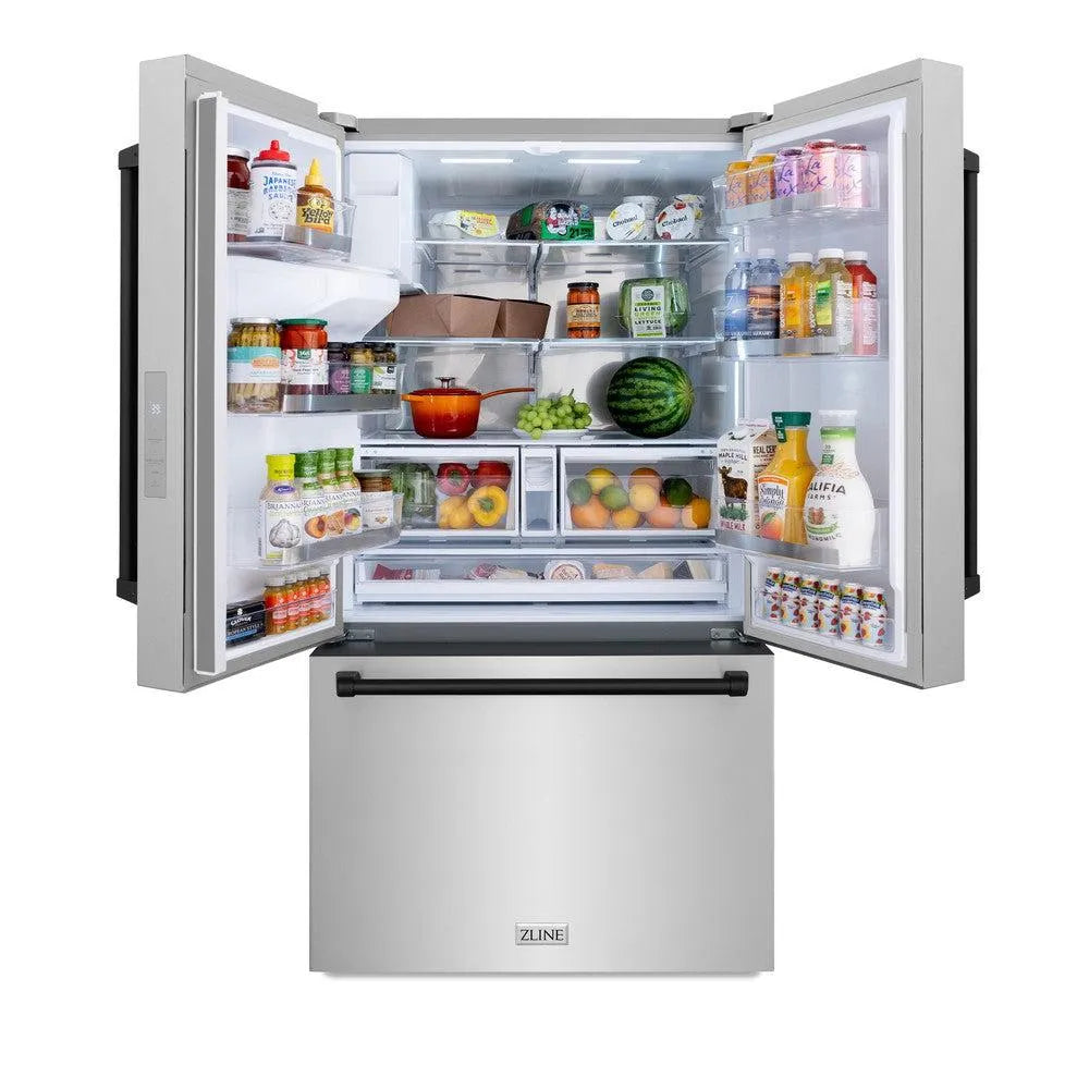 ZLINE 36 Inch Autograph 36" French Door Refrigerator RSMZW36MB - View 3 | Fridge.com