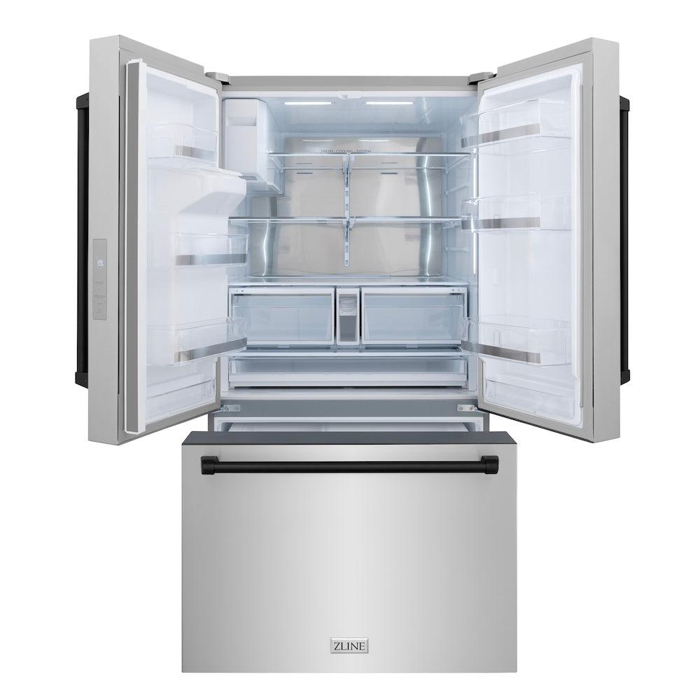 ZLINE 36 Inch Autograph 36" French Door Refrigerator RSMZW36MB - View 4 | Fridge.com